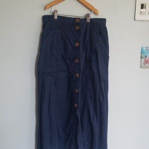 Long pencil indigo blue skirt